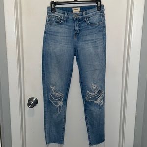 L’agence - High Line Destressed Skinny Jeans - high waisted- SZ 24 great cond.